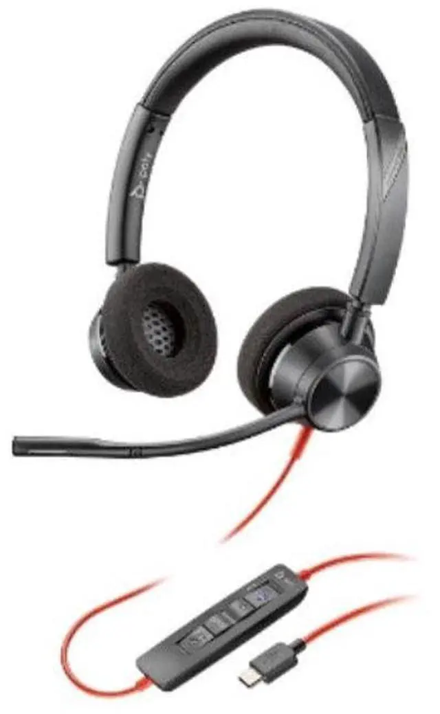 Main image of Poly  com Blackwire 3320 USB-C (BW3320) Headphones - Black - Excellent (Grade A)