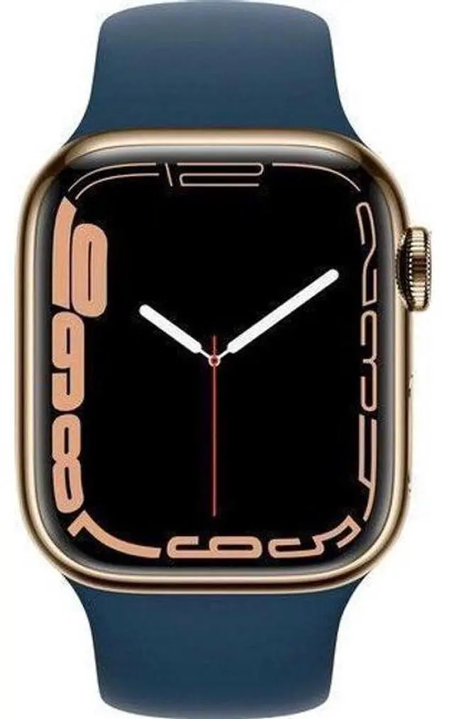 Main image of Apple  Watch Series 7 - 32GB - Cellular + GPS - 41mm - Gold - Stainless Steel - Abyss Blue - Sport Band - Rubber - Excellent (Grade A)