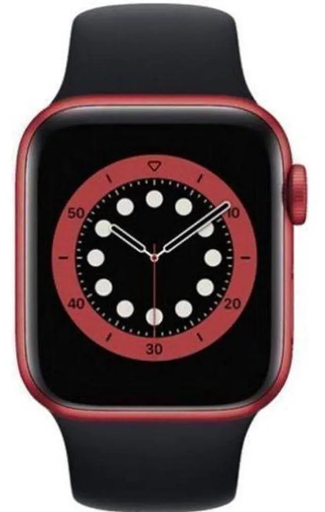 Main image of Apple  Watch Series 6 - 32GB - GPS - 44mm - Red - Aluminum - Black - Sport Band - Rubber - Good (Grade B)
