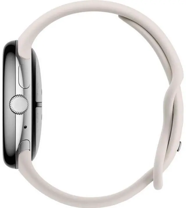 Alt view image 3 of 4 - Google  Pixel Watch 3 - 32GB - Bluetooth + LTE - 41mm - Polished Silver - 100% Recycled Aluminum - Porcelain - Active Band - Fluoroelastomer - Excellent (Grade A)