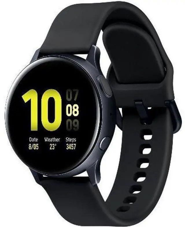 Alt view image 2 of 5 - Samsung  Galaxy Watch Active2 - 4GB - Aqua Black-Aluminum-Fluoroelastomer Strap-Black - Bluetooth - 40mm - Aqua Black - Aluminum - Black - Fluoroelastomer Strap - Fluoroelastomer - Excellent (Grade A)