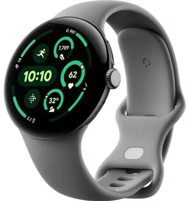 Alt view image 2 of 4 - Google  Pixel Watch 3 - 32GB - Bluetooth - 45mm - Matte Hazel - 100% Recycled Aluminum - Hazel - Active Band - Fluoroelastomer - Excellent (Grade A)