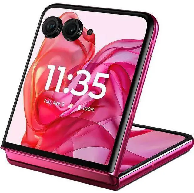 Alt view image 3 of 6 - Motorola  Razr+ (2024) (5G) - 256GB - Hot Pink - Fully Unlocked - Good (Grade B)