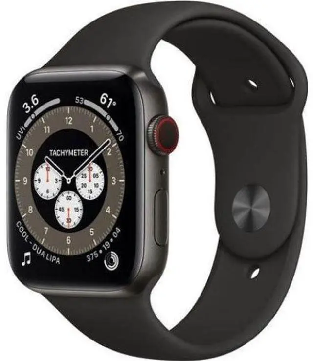 Main image of Apple  Watch Series 6 - 32GB - Cellular + GPS - 40mm - Space Black - Titanium - Black - Sport Band - Rubber - Excellent (Grade A)
