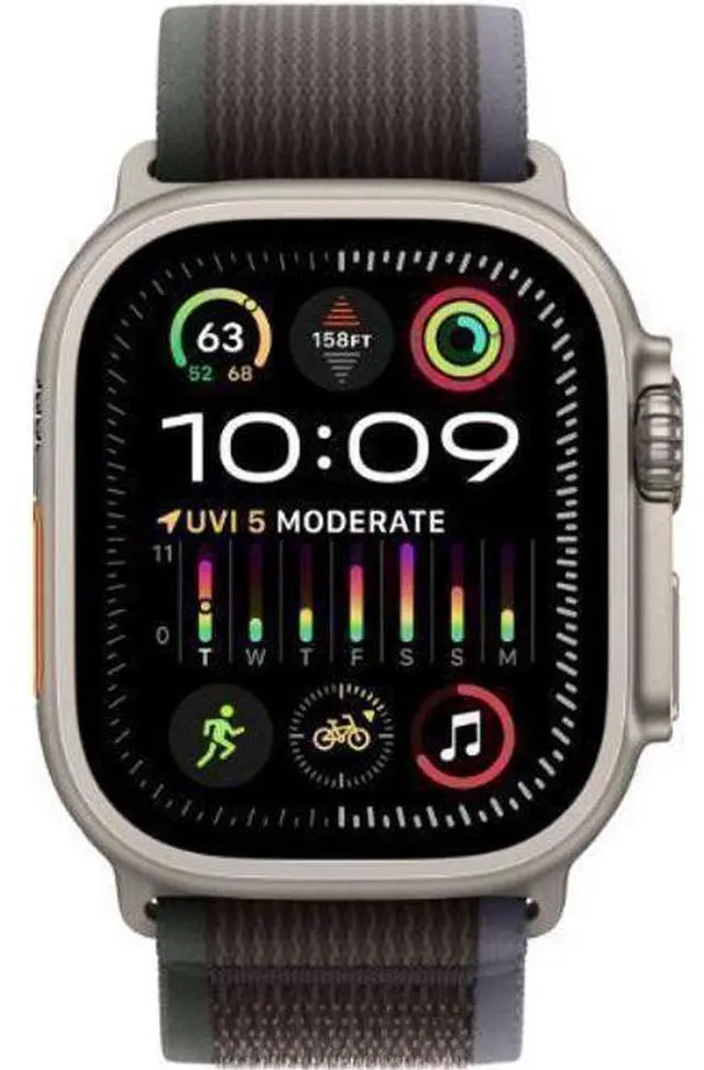 Main image of Apple  Watch Ultra 2 - 64GB - Cellular + GPS - 49mm - Titanium - Titanium - Blue/Black - Trail Loop Band - Large Size - Textile - Premium