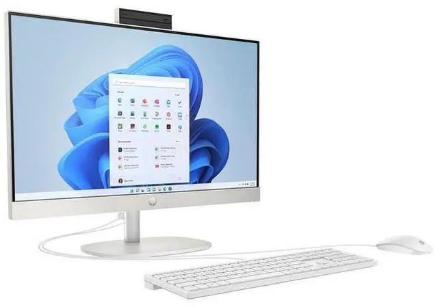 Alt view image 2 of 4 - HP  All-in-One 24-cr0036 Desktop PC 24" - AMD Ryzen 5 7520U 2.8GHz - 256GB - White - 8GB RAM - 23.8 Inch - Excellent (Grade A)