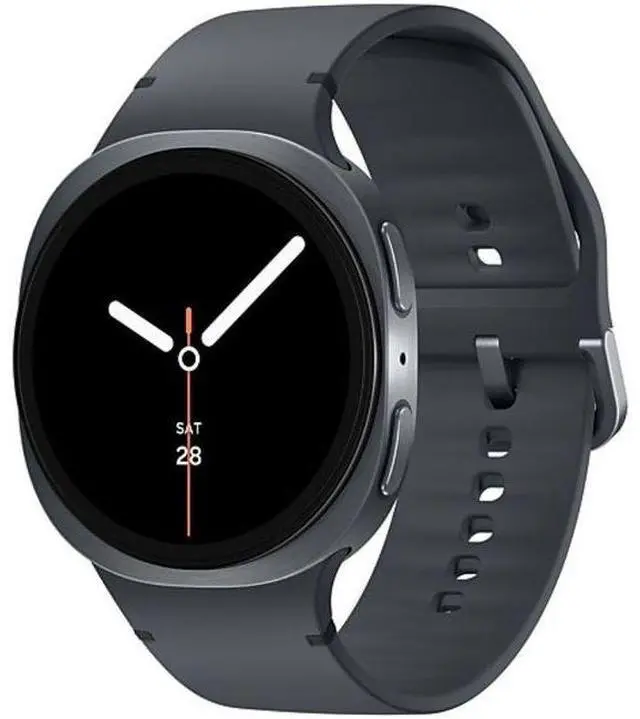 Alt view image 2 of 2 - Samsung Galaxy Watch8 - 32GB - Bluetooth - 44mm - Graphite - Aluminum - Graphite - Sport Band - Small/Medium Size - Nitril + Nylon + Rubber - Good (Grade B)