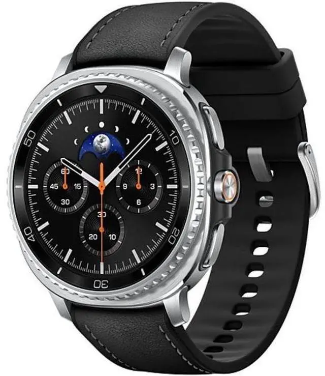 Alt view image 2 of 2 - Samsung Galaxy Watch8 - 64GB - Bluetooth + LTE - 46mm - Black - Classic (Stainless Steel) - Black - Hybrid Band - Small/Medium Size - Nitril + Nylon + Rubber - Excellent (Grade A)