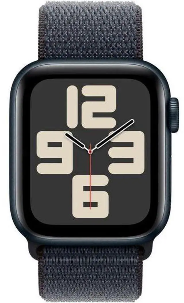 Main image of Apple  Watch SE 2nd Gen (2022) - 32GB - Cellular + GPS - 44mm - Midnight - Aluminum - Ink - Sport Loop Band - One Size - Textile - Acceptable (Grade C)