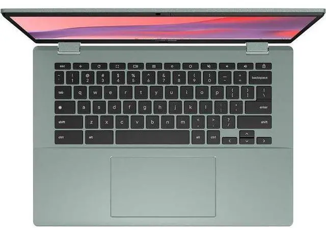 Alt view image 4 of 5 - Asus Chromebook CM14 (CM1402CM2A) Laptop 14" - MediaTek Kompanio 520 2.0GHz - 64GB - Gray Green - 4GB RAM - 14 Inch - Good (Grade B)
