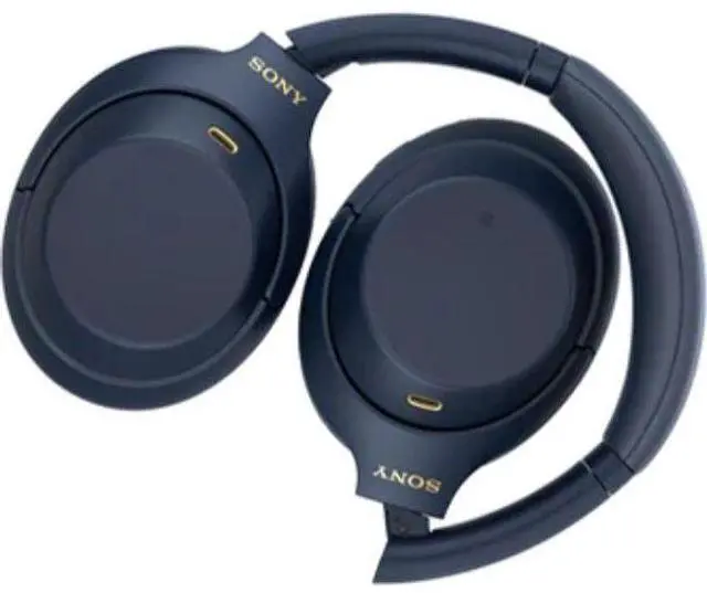 Alt view image 3 of 4 - Sony  WH-1000XM4 Wireless Noise Cancelling Headphones - Midnight Blue - Premium