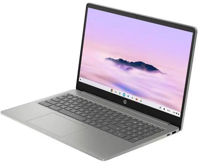 Alt view image 3 of 5 - HP Chromebook Plus 15at-nb000 Laptop 15.6" - Intel Core i3-N305 1.8GHz - 128GB - Mineral Silver - 8GB RAM - 15.6 Inch - Excellent (Grade A)