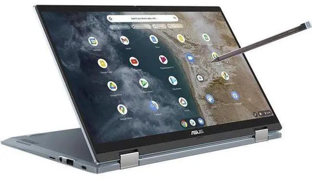 Alt view image 4 of 5 - Asus Chromebook Flip CX5 CX5400 Laptop 14" - Intel Core i3-1110G4 2.5GHz - 128GB - AI Blue - 8GB RAM - 14 Inch - Excellent (Grade A)
