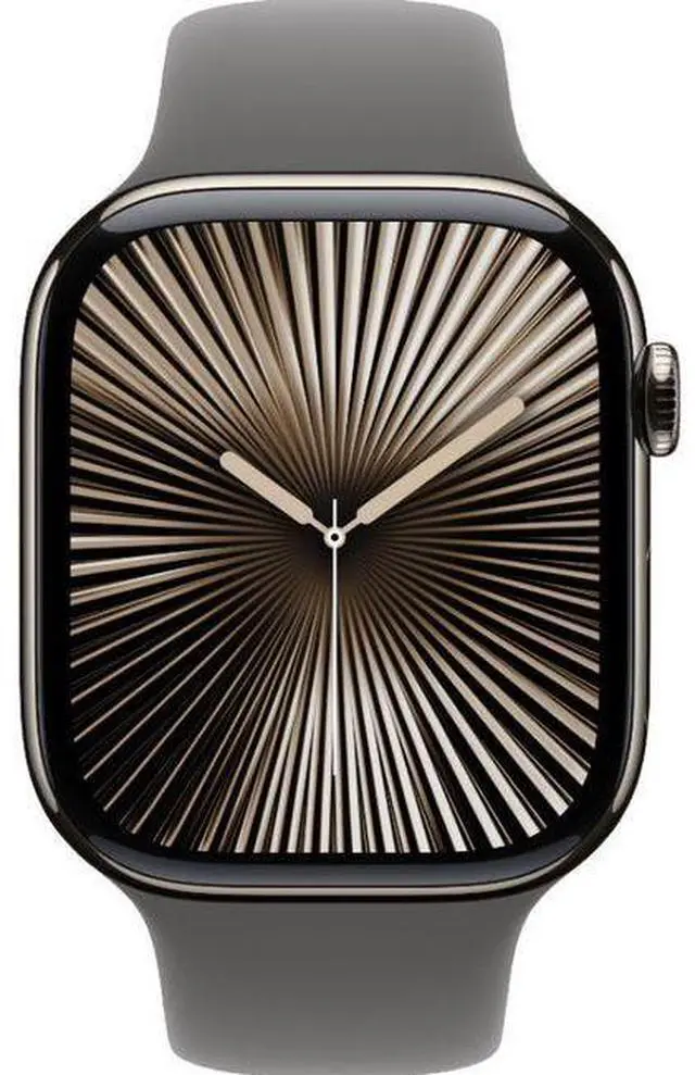 Main image of Apple  Watch Series 10 - 64GB - Cellular + GPS - 42mm - Natural - Titanium - Stone Grey - Sport Band - M/L Size - Rubber - Good (Grade B)