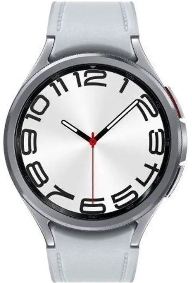 Main image of Samsung  Galaxy Watch6 - 16GB - Bluetooth + LTE - 47mm - Silver - Classic (Stainless Steel) - Silver - Leather Band - Hybrid Eco-Leather - Acceptable (Grade C)