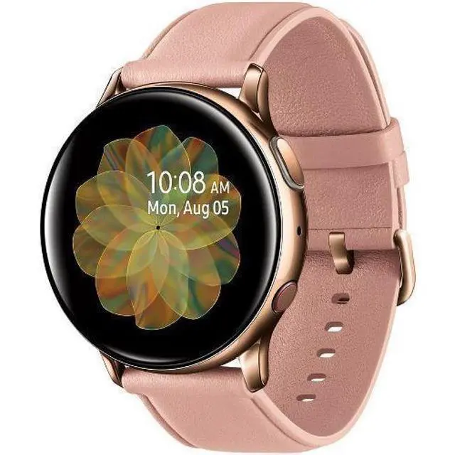 Alt view image 2 of 5 - Samsung  Galaxy Watch Active2 - 4GB - Gold-Stainless Steel-Leather Strap-Pink - Bluetooth + LTE - 40mm - Gold - Stainless Steel - Pink - Leather Strap - Leather - Good (Grade B)