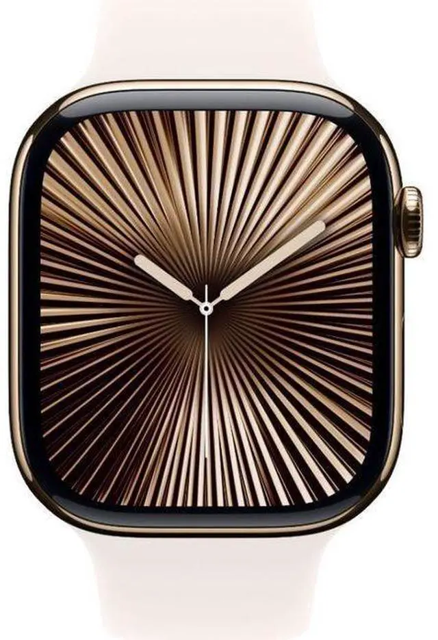 Main image of Apple  Watch Series 10 - 64GB - Cellular + GPS - 46mm - Gold - Titanium - Light Blush - Sport Band - M/L Size - Rubber - Excellent (Grade A)