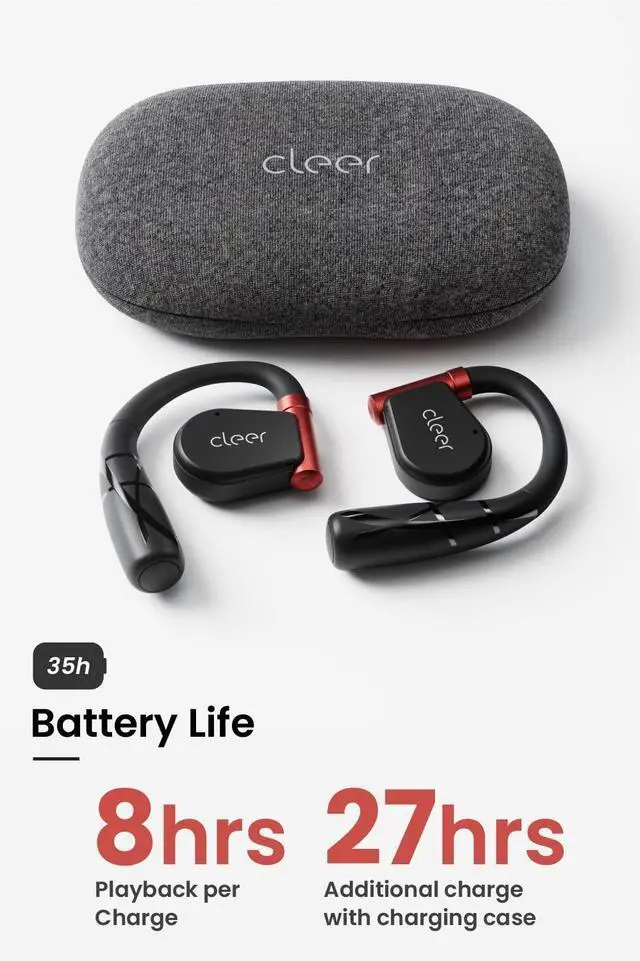 Alt view image 7 of 10 - Cleer Arc II Sport Wireless Open-Ear Earbuds - Black