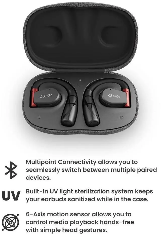 Alt view image 8 of 10 - Cleer Arc II Sport Wireless Open-Ear Earbuds - Black