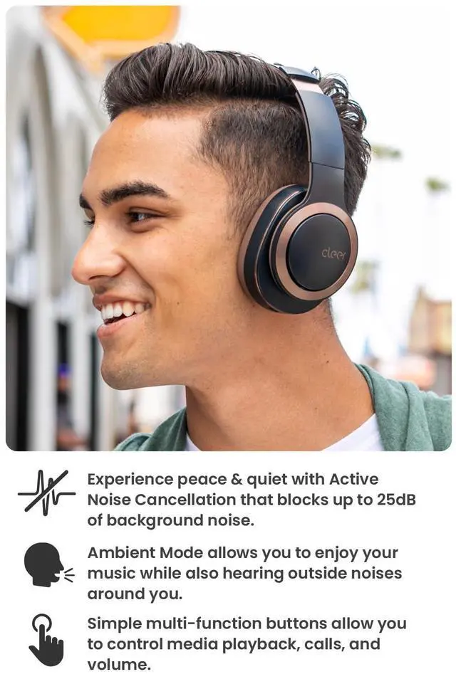 Alt view image 10 of 13 - Cleer ENDURO ANC Navy ENDURO2NCNAVUS Wireless Noise Cancelation Headphone with Extended Battery Life