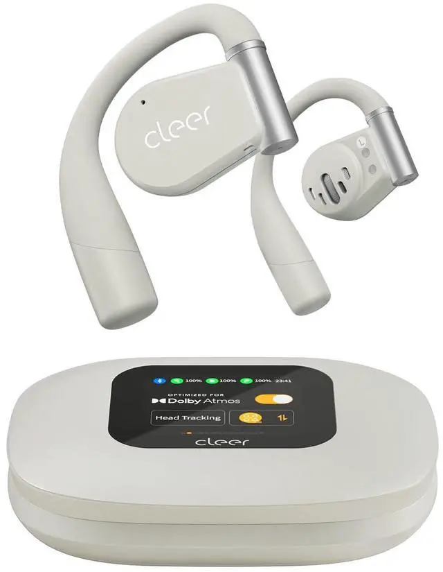 Main image of Cleer ARC 3 Open Ear Headphones - Dolby Audio, Snapdragon Sound True Wireless Earbuds, 50Hr Battery, Bluetooth 5.4, IPX 7, Multi-Point, Smart Controls, light grey