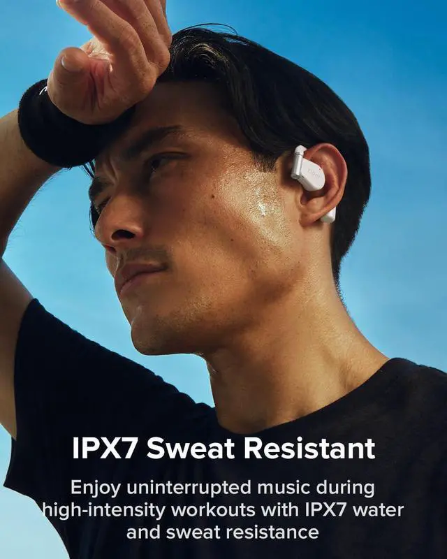 Alt view image 6 of 7 - Cleer ARC 3 Open Ear Headphones - Dolby Audio, Snapdragon Sound True Wireless Earbuds, 50Hr Battery, Bluetooth 5.4, IPX 7, Multi-Point, Smart Controls, light grey