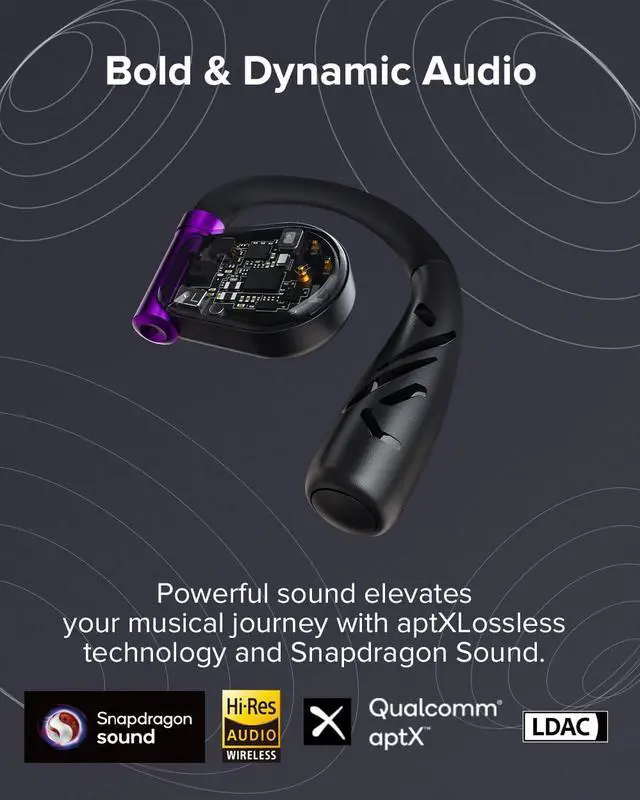 Alt view image 2 of 7 - Cleer ARC II Gaming Earbuds - True Wireless Open Ear Headphones, Ultra-Low Latency, Snapdragon Sound, Bluetooth 5.3, USB-C Dongle, 35Hr Battery, Compatible with PS4, PS5, PC, Switch, Black