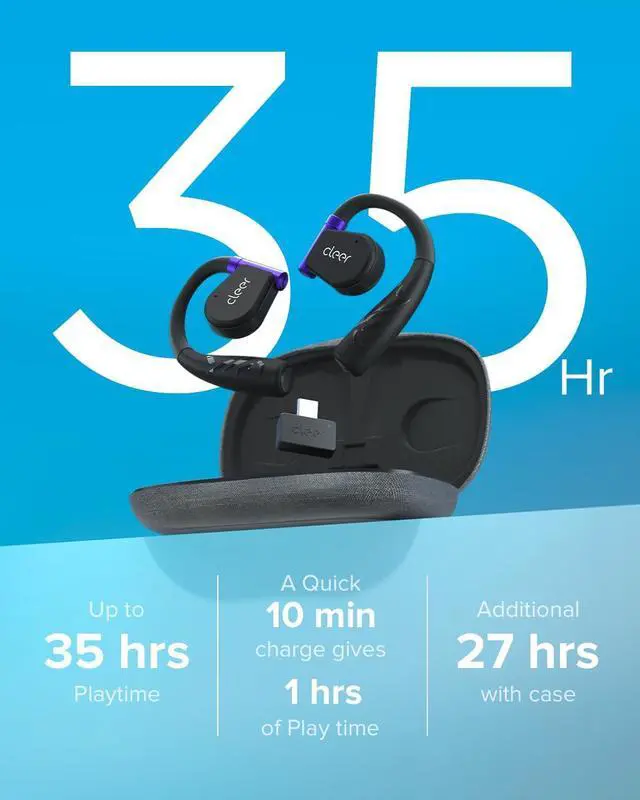 Alt view image 3 of 7 - Cleer ARC II Gaming Earbuds - True Wireless Open Ear Headphones, Ultra-Low Latency, Snapdragon Sound, Bluetooth 5.3, USB-C Dongle, 35Hr Battery, Compatible with PS4, PS5, PC, Switch,White