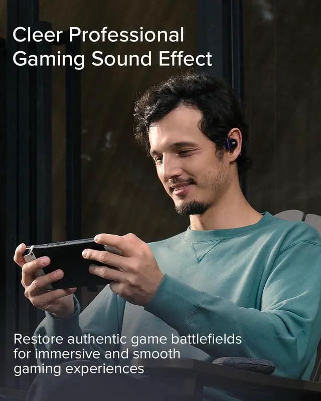 Alt view image 5 of 7 - Cleer ARC II Gaming Earbuds - True Wireless Open Ear Headphones, Ultra-Low Latency, Snapdragon Sound, Bluetooth 5.3, USB-C Dongle, 35Hr Battery, Compatible with PS4, PS5, PC, Switch,White