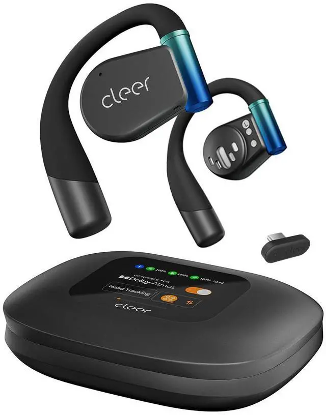 Main image of Cleer ARC 3 Gaming Earbuds - True Wireless Open Ear Headphones,Ultra-Low Latency,Snapdragon & Dolby Sound, Bluetooth 5.4, USB-C Dongle,50Hr Battery, Compatible with PS4, PS5, PC, Quest, Switch, Black
