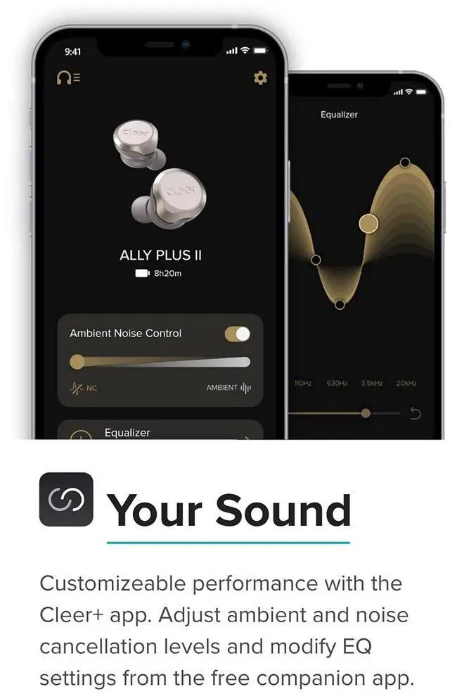 Alt view image 13 of 14 - Cleer ALLY Plus II Midnight Blue ALLYPLUS2BTMIBUS Adjustable Noise Cancelling Earbuds