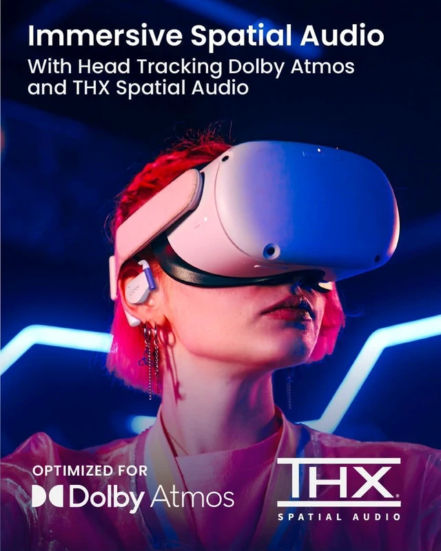 Alt view image 2 of 7 - Cleer ARC 5 Gaming Open-Ear Wireless Earbuds with THX Spatial Audio, Head Tracking, Snapdragon Sound, <30ms Low-Latency Dongle & 60-Hour Battery - White