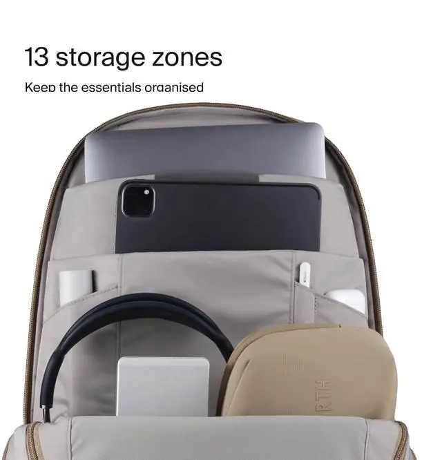 Alt view image 7 of 7 - Urth Norite 24L Backpack  15 Laptop Bag, Weatherproof + Recycled (Beige)