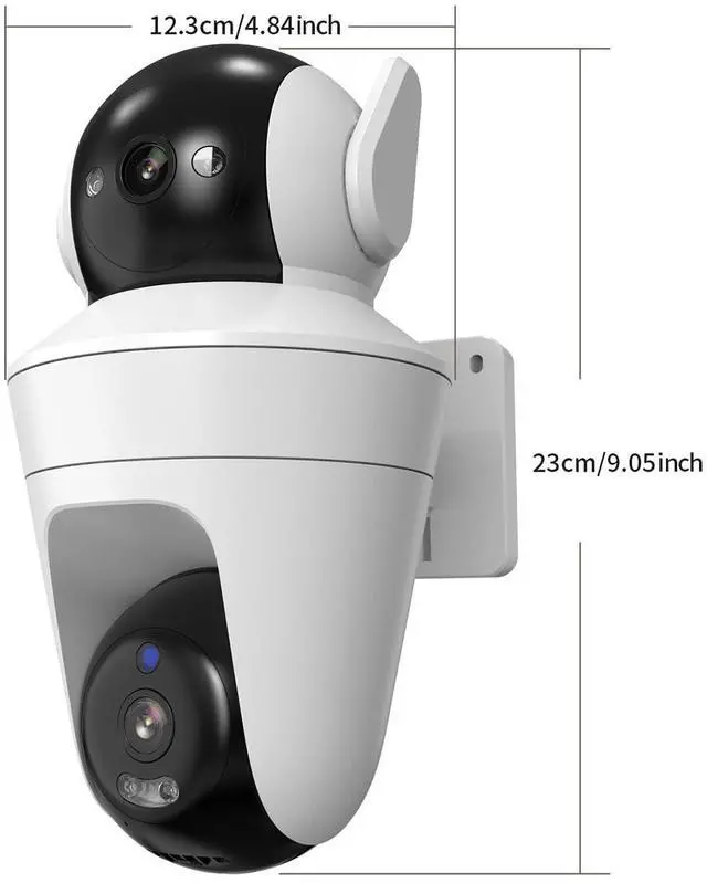 Alt view image 7 of 7 - PHANSATIM 5MP Outdoor Security Camera Dual Lens, 2.4Ghz WiFi Cameras for Home Security, 360°PTZ 2.5K Surveillance Camera with Motion Detection Tracking/2-Way Audio/Color Night Vision/Wired/Waterproof