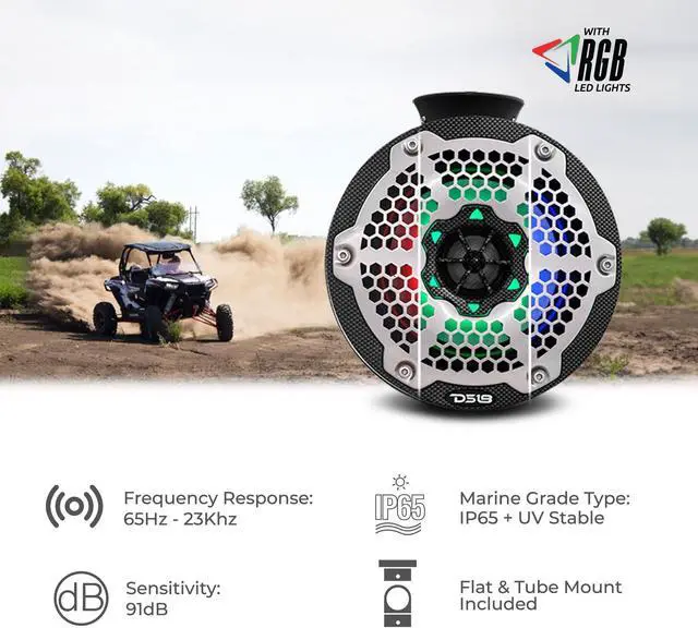 Alt view image 4 of 8 - DS18 HYDRO 4" Amplified Wakeboard Tower Speakers w/Bluetooth - Black