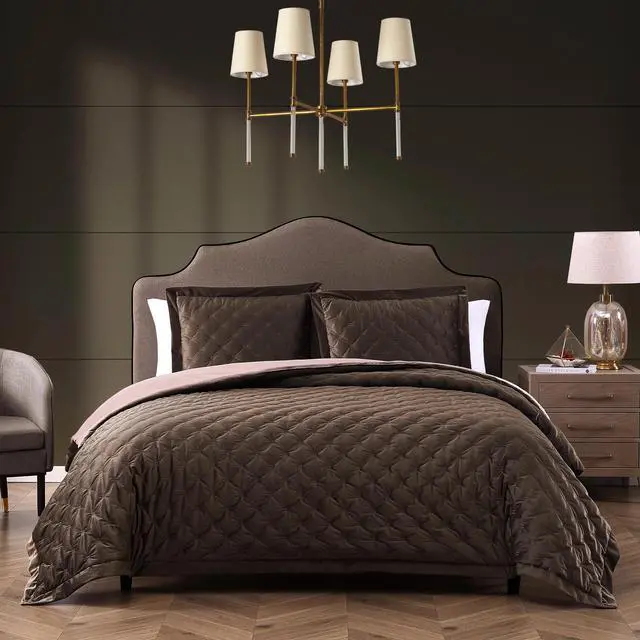 Main image of Bebejan 3 Piece Velvet Comforter Set King Size Comforter Set