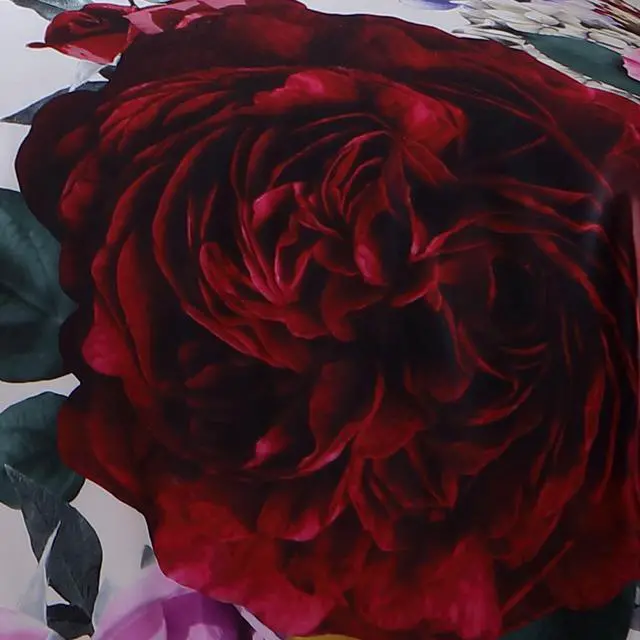 Alt view image 2 of 7 - Bebejan Magenta Floral 100% Cotton Sateen 5 Piece Queen Size Reversible Comforter Set