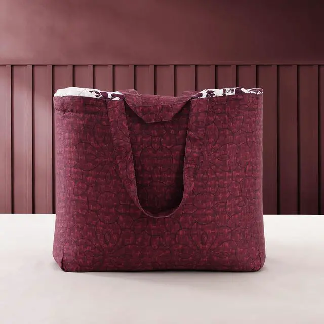 Alt view image 6 of 7 - Bebejan Rosewood Harmony 100% Cotton Sateen 3 Piece Reversible Quilted Coverlet Set