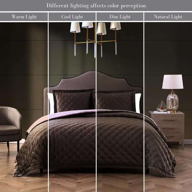 Alt view image 3 of 5 - Bebejan 3 Piece Velvet Comforter Set King Size Comforter Set