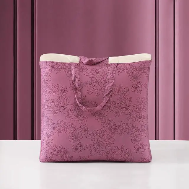 Alt view image 6 of 6 - Bebejan Plum Haze 100% Cotton Sateen 5 Piece Queen Size Reversible Comforter Set