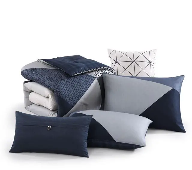 Alt view image 6 of 7 - Bebejan Geo Fusion 100% Cotton Sateen 5 Piece Reversible Comforter Set