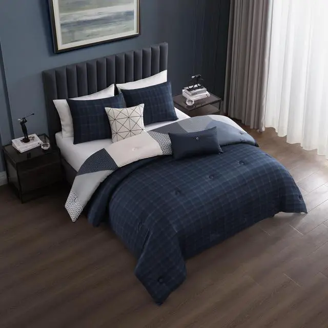 Alt view image 5 of 7 - Bebejan Geo Fusion 100% Cotton Sateen 5 Piece Reversible Comforter Set