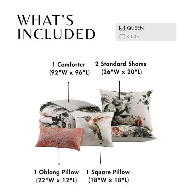 Alt view image 7 of 7 - Bebejan Vintage Bloom 5 Piece Queen Size Reversible Comforter Set