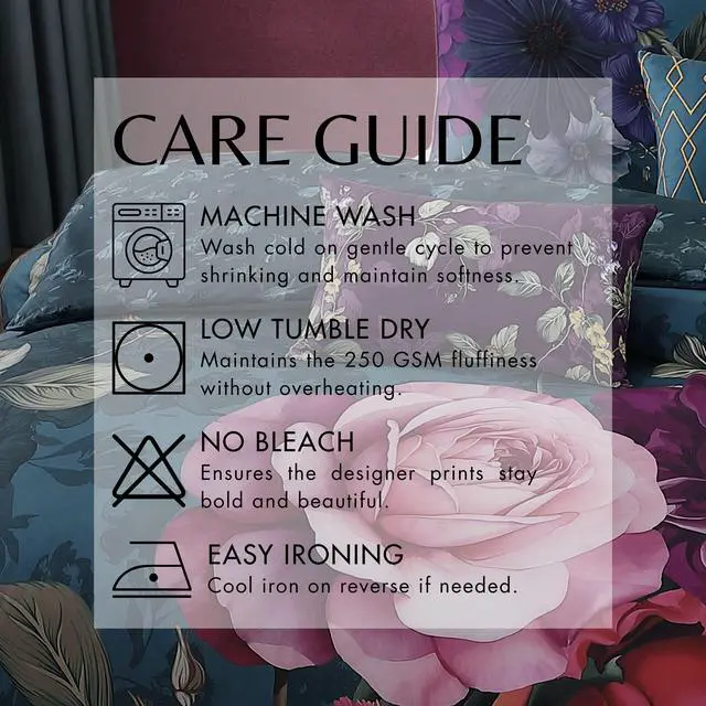Alt view image 6 of 7 - Bebejan Vibrant Flora 100% Cotton Sateen 5 Piece Queen Size Reversible Comforter Set