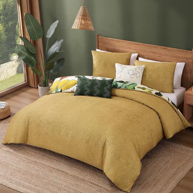 Alt view image 3 of 7 - Bebejan Radiance 100% Cotton Sateen 5 Piece Reversible Queen Size Comforter Set