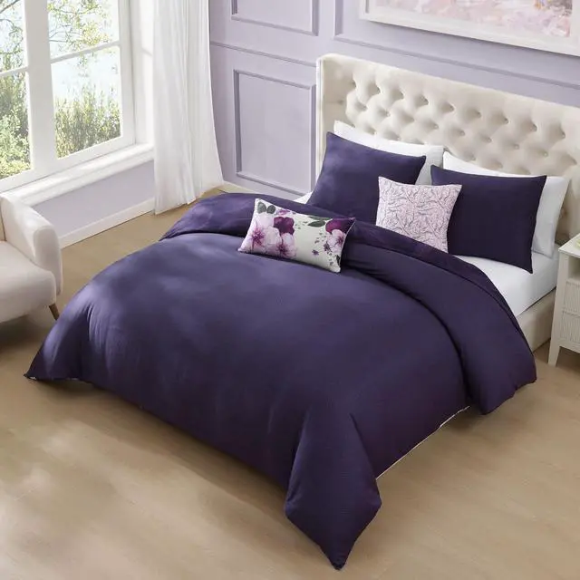 Alt view image 4 of 7 - Bebejan Morning Glory 100% Cotton Sateen 5 Piece King Reversible Comforter Set