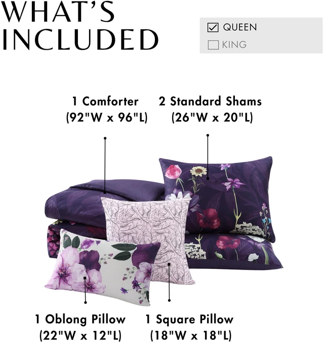 Alt view image 7 of 7 - Bebejan Morning Glory 100% Cotton Sateen 5 Piece Queen Reversible Comforter Set