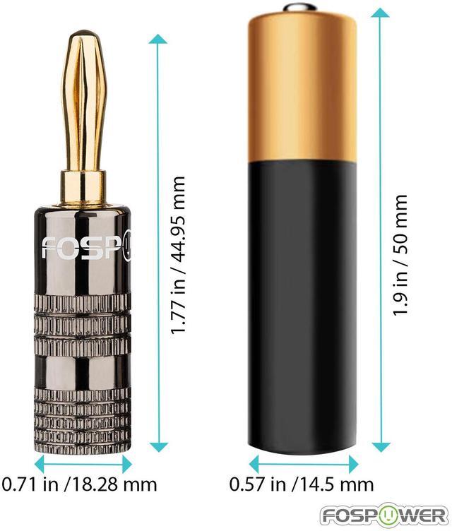 Alt view image 2 of 6 - FosPower Banana Plugs 5 Pairs / 10 pcs, Closed Screw 24K Gold Plated Speaker Plug Connectors for Speaker Wire, Wall Plate, Home Theater