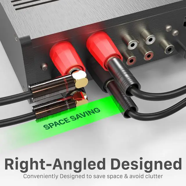 Alt view image 3 of 6 - FosPower Right Angle Banana Plugs (6 Pairs / 12 pcs), Closed Screw 24K Gold Plated Banana Speaker Plug Connectors for Speaker Wire, Wall Plate