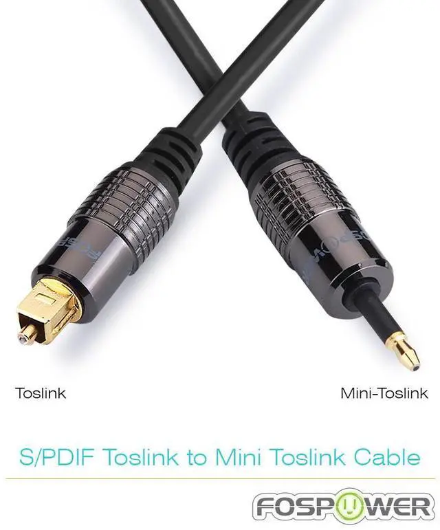 Alt view image 2 of 7 - FosPower 24K Gold-Plated Toslink to Mini Toslink Cable - 3FT, S/PDIF Digital Optical  Audio Cable, Premium Fiber Core Optical Cable